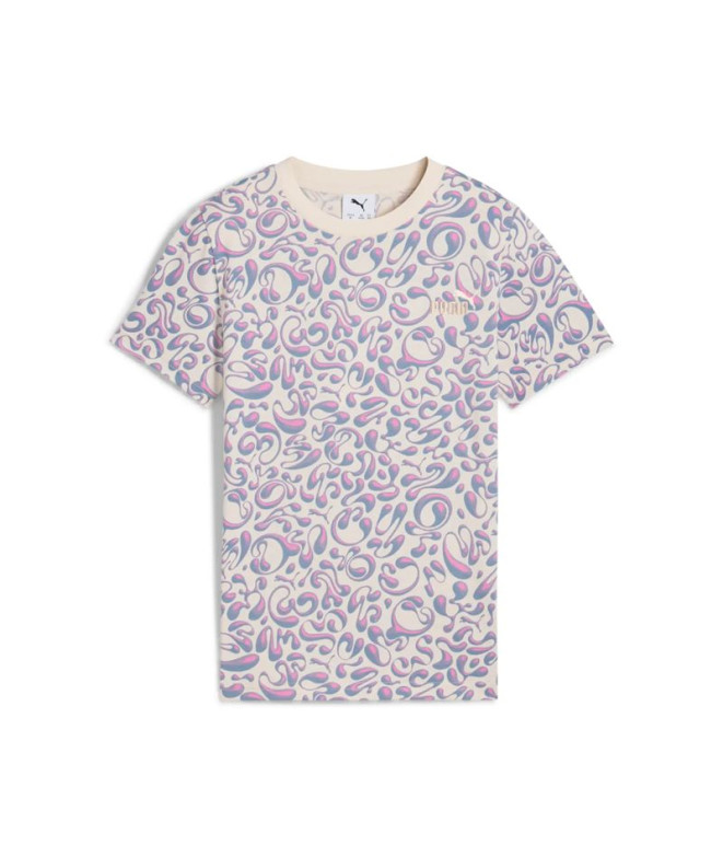 T-shirt Puma Tweenerverse Aop Fille Beige