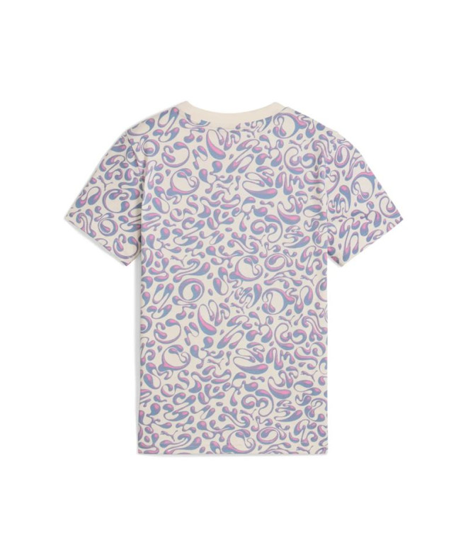 Camiseta Puma Tweenerverse Aop Menina Bege