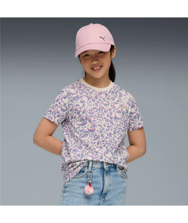 Camiseta Puma Tweenerverse Aop Menina Bege