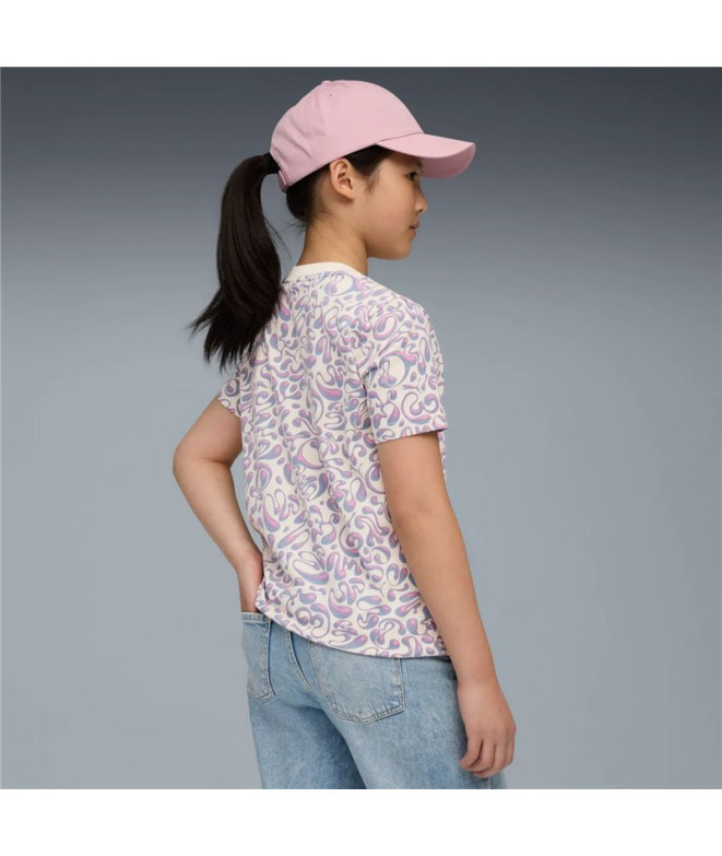 Camiseta Puma Tweenerverse Aop Menina Bege