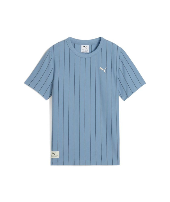 Camiseta Puma Class Striped Infantil Azul