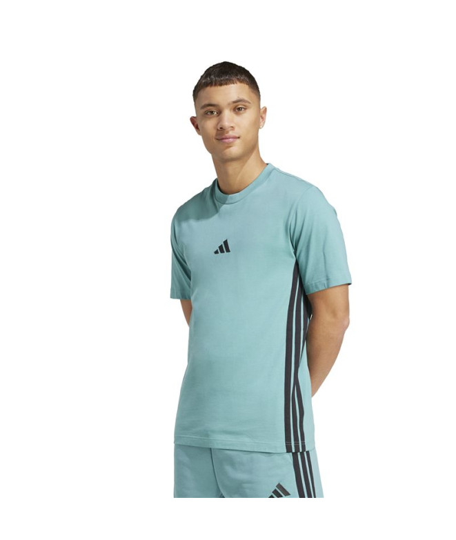 Camiseta adidas 3 Bandas Sj Hombre Azcepo / Negro