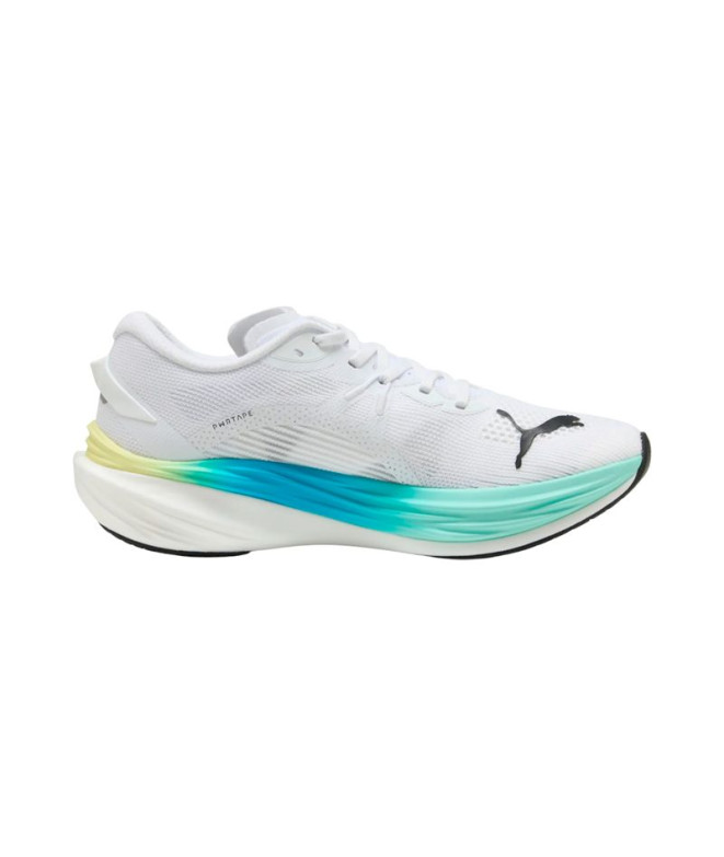 Chaussures de Running Puma Deviate Nitro 3, Blanc-Mint Mel Homme