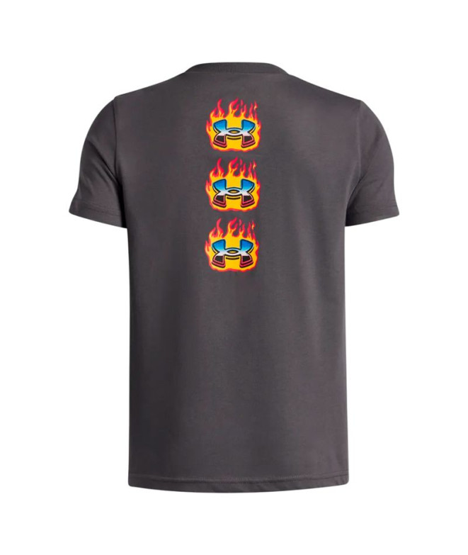 T-shirt Under Armour Flame Wm Ss Enfant Gris