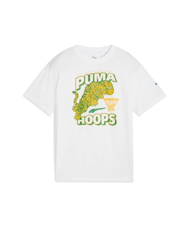 Camiseta Puma Basketball Hoopstell Infantil Blanco