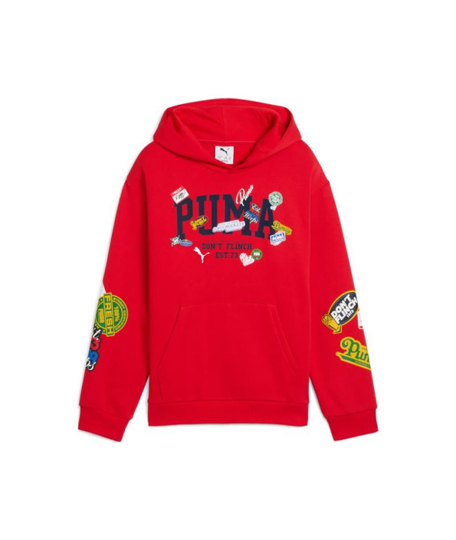 Sudadera Puma Basketball Hooperhot Infantil For All Time Rojo