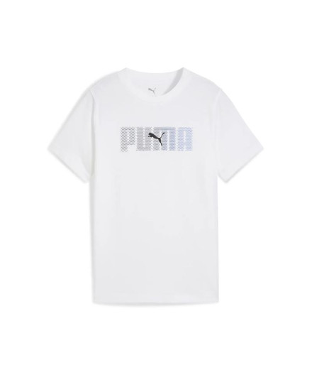 Camiseta Puma Essentials Logo Lab B Infantil Branco