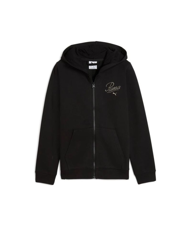 Veste Puma Essentials Script Full-Zip Fille Noir