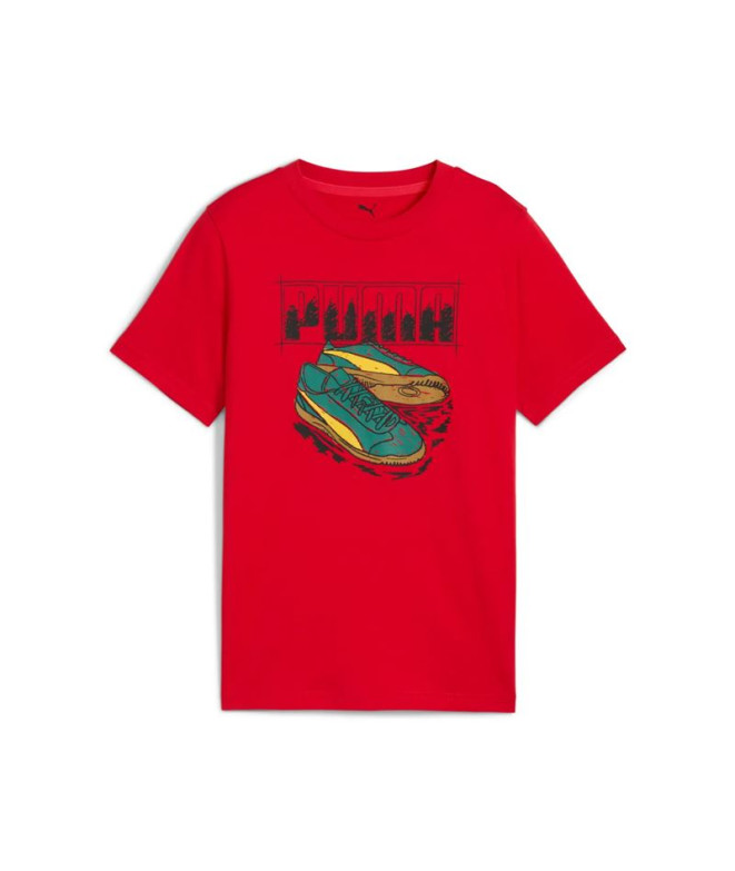 Camiseta Puma Graphic Sneaker Infantil For All Time Rojo