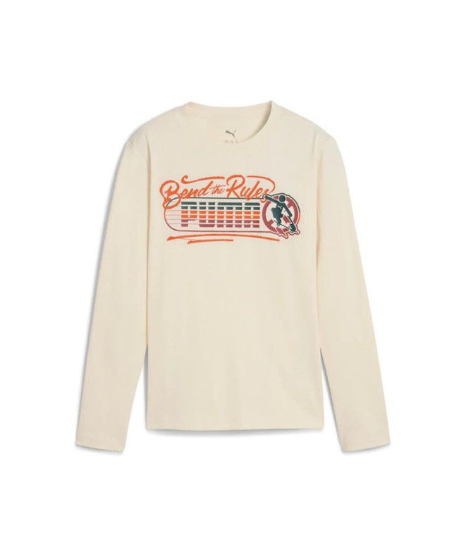 Camiseta Puma Mid90S Longsleeve Te Infantil Beige