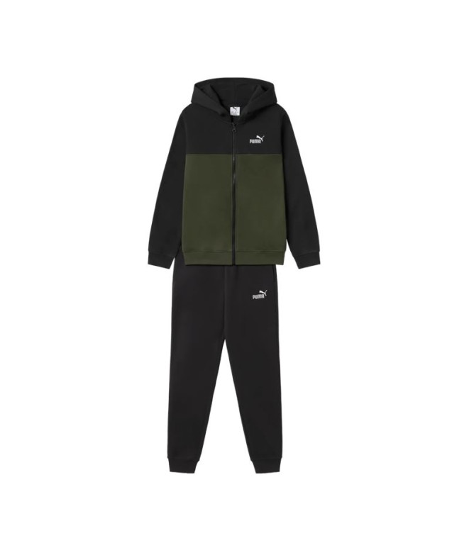 Survêtement Puma Hooded Fz Sweat Suit Enfant Olive Foncé/Noir