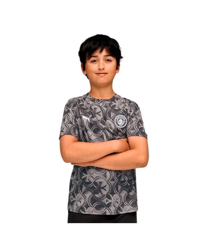 T-shirt de Football Puma Manchester City Warm Up Jersey Noir Fl Enfant