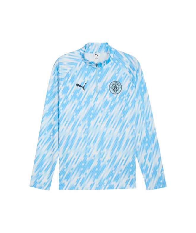 T-shirt de Football Puma Manchester City Warm Up 1/4 Zip Silver Sky Homme