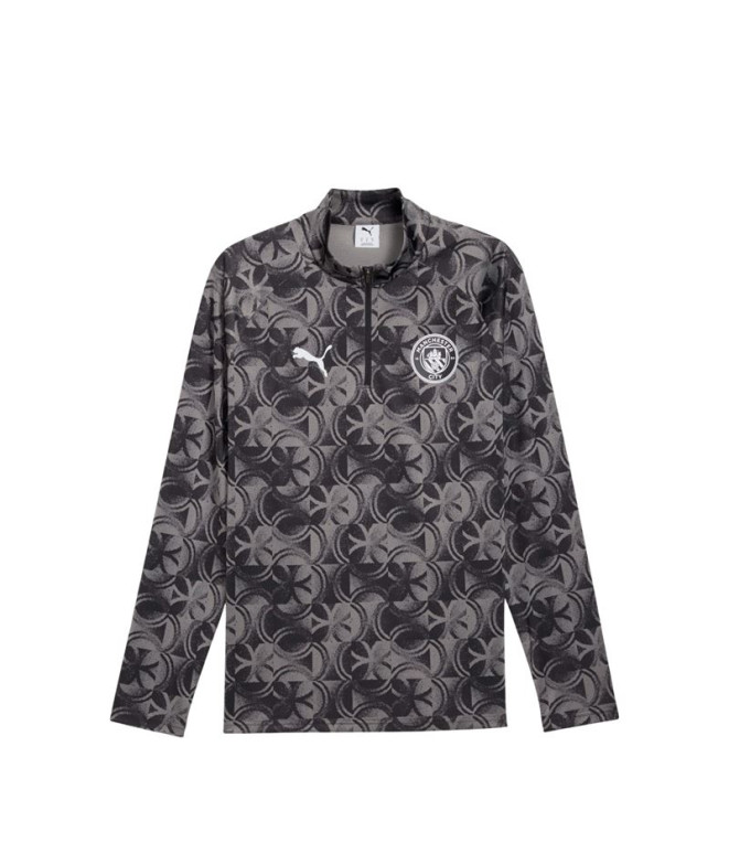 T-shirt de Football Puma Manchester City Warm Up 1/4 Zip Noir Fla Homme