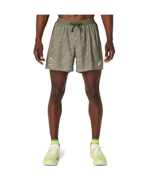 Pantalones de Running ASICS Fujitrail All Over Print 5In Short Hombre Verde