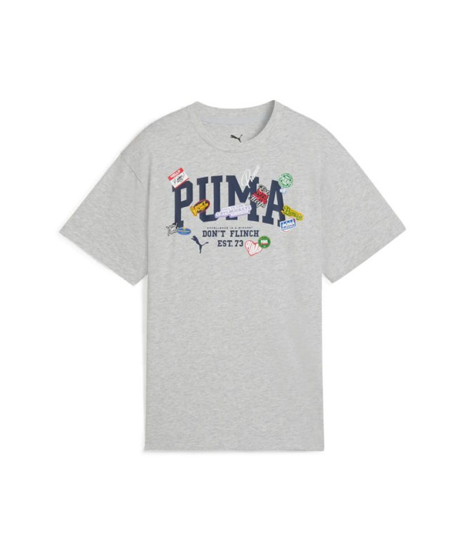 Camiseta Puma Basketball Hooperhot Infantil Light Gris