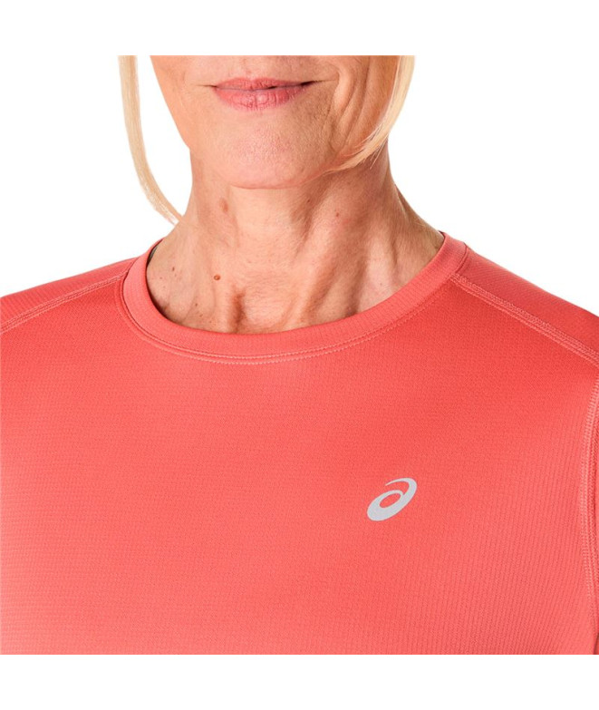 Camiseta de Running ASICS Core Ls Top Mulher Rosa