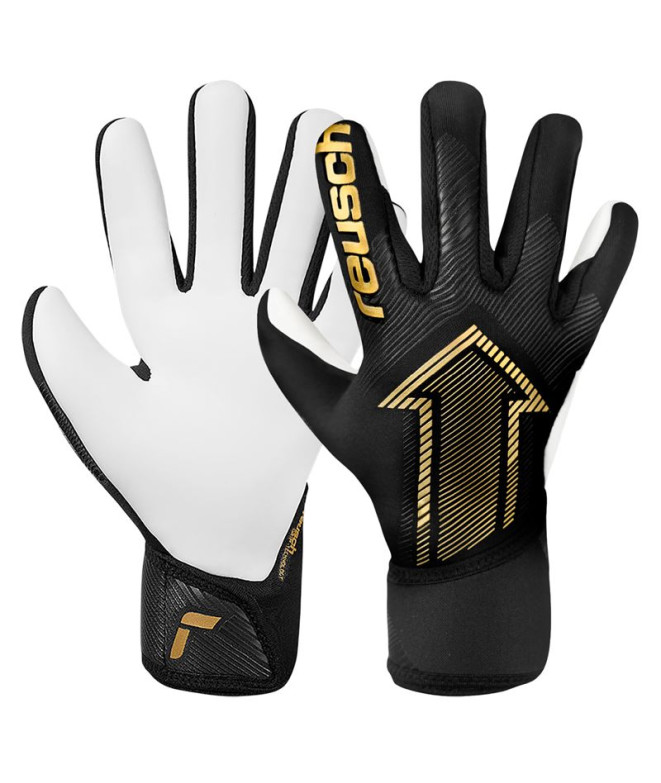Gants de Gardien de Football Reusch Fastgrip Silver Junior Noir/Or