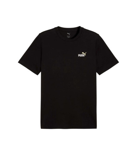 Camiseta Puma Essentials 2 Color Small No, Black-Gol, Hombre