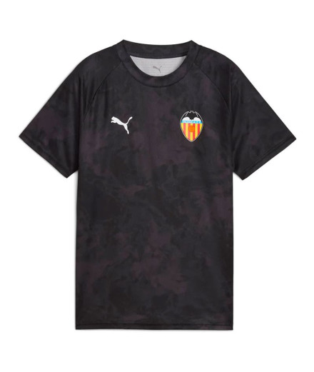 Camiseta de Futebol Puma Valencia C.F. Warm Up Preto,...