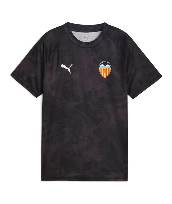 T-shirt de Football Puma Valencia C.F. Échauffement Noir, Enfant