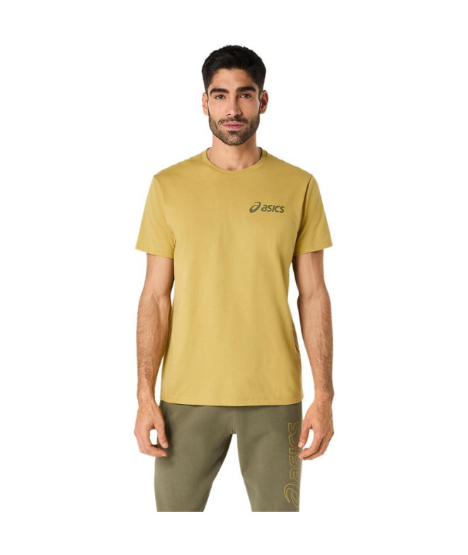 Camiseta de Fitness ASICS Chest Logo Ss Tee Hombre Amarillo