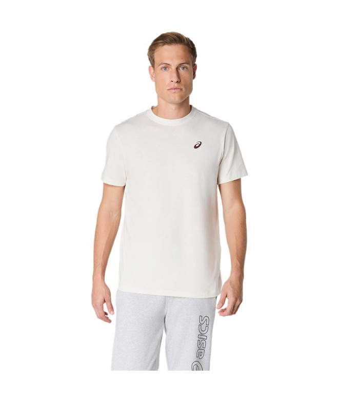 Camiseta de Fitness ASICS Road Graphic Ss Tee Hombre Beige