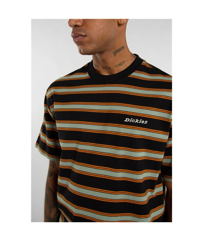 T-shirt Dickies York Stripe Ss Homme Noir