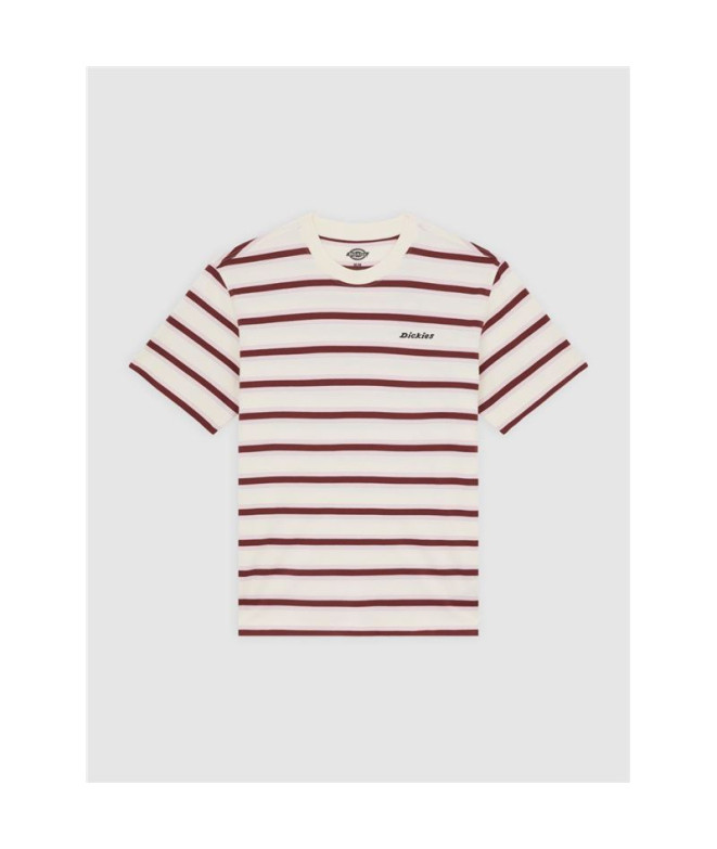 Camiseta Dickies York Stripe Ss Homem Branco/Marrão
