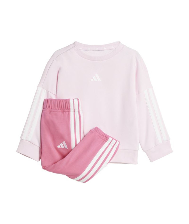Conjunto adidas 3Bandas Ft Jog 240 Bebês Rosa / Branco / Branco