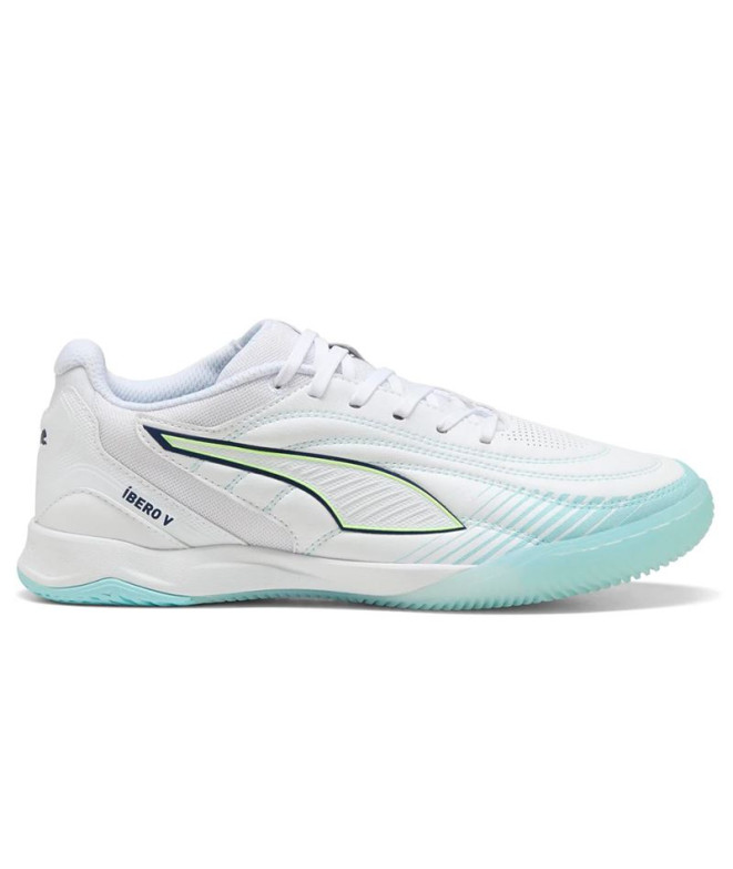 Zapatillas de Fútbol sala Puma Ibero V, White-Aqua-Fizzy Light-, Unisex