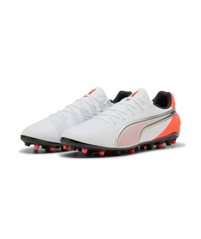 Botas de fútbol Puma King Match Mg Blanco Silver