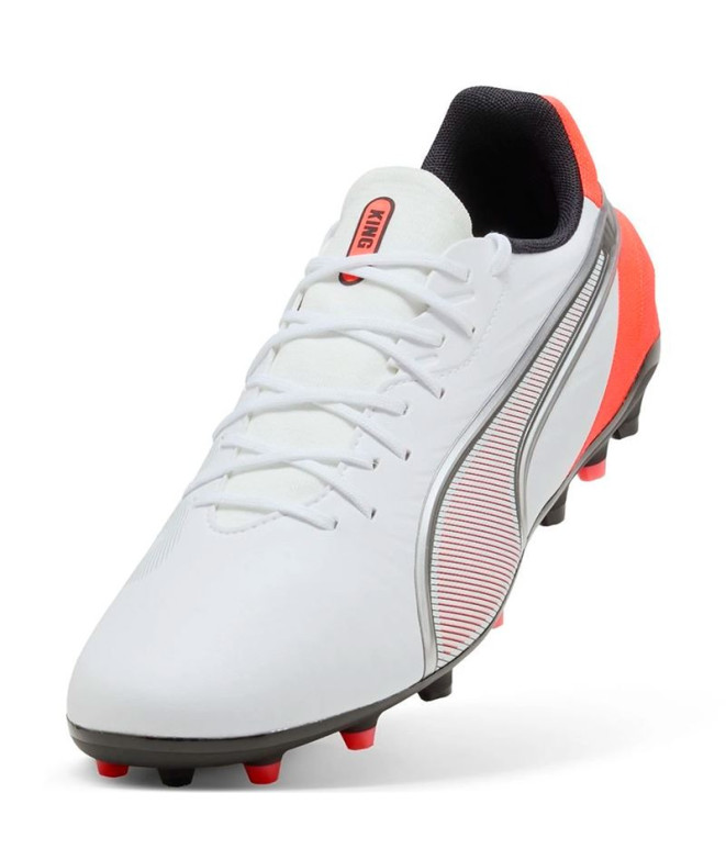 Botas de fútbol Puma King Match Mg Blanco Silver