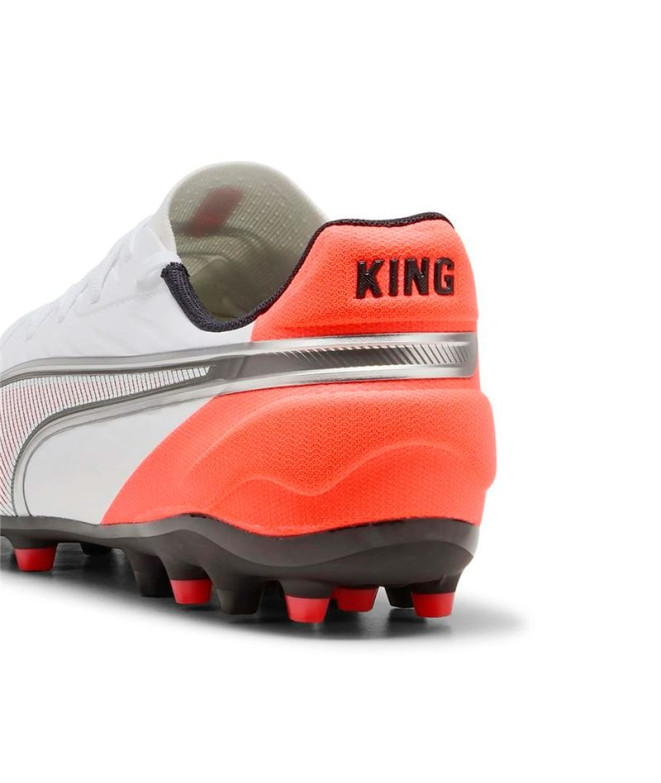 Botas de fútbol Puma King Match Mg Blanco Silver