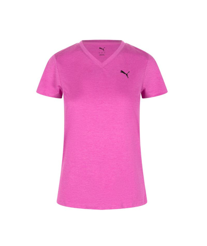 Camiseta de Fitness Puma W Tad Essentials V Neck ,Wild Berry He, Mujer