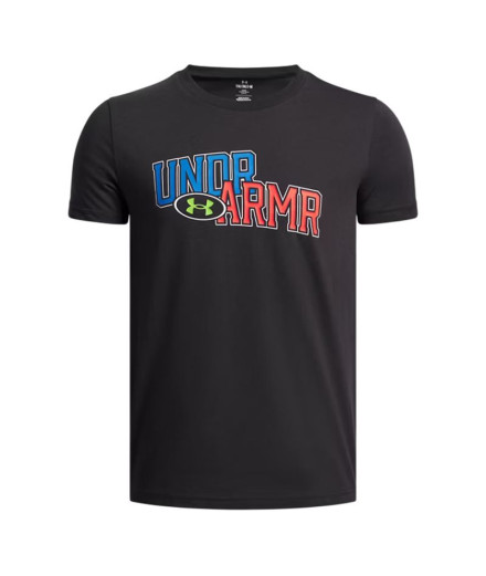 T-shirt Under Armour Flame Wm Ss Enfant Noir