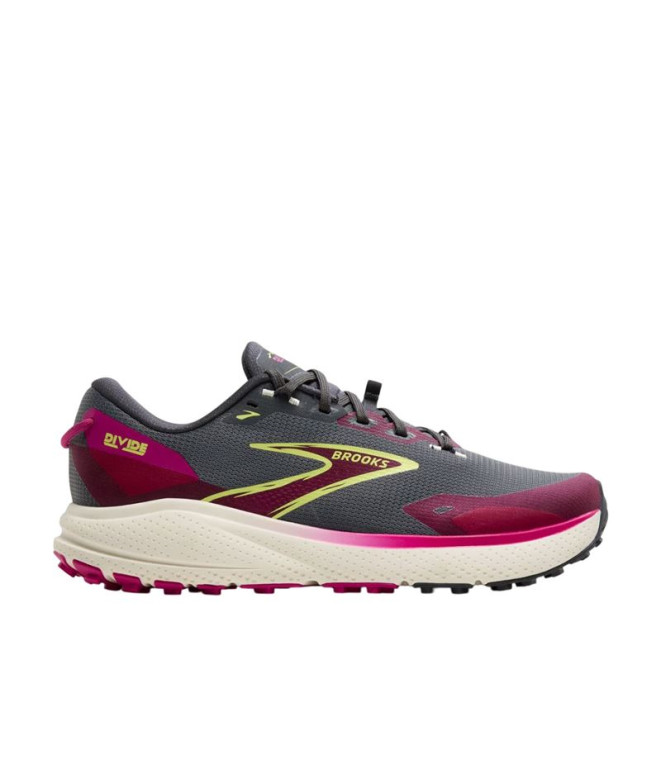 Sapatilhas de Trail Brooks Divide 6 Mulher Cinza/Fúcsia