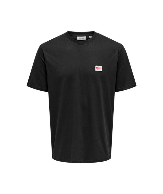 T-shirt Only & Sons Onsdawson Reg Ss Tee Vd Homme Jet Black