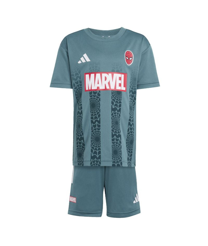 Conjunto adidas Lk Mrvl Sm Tset Infantil Azul