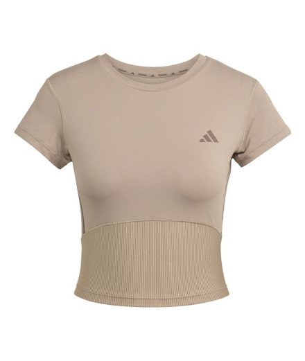Camiseta de Fitness adidas Hyg Rib Baby Mulher Marrom Camiseta de Fitness adidas Hyg Rib Baby Mulher Marrom