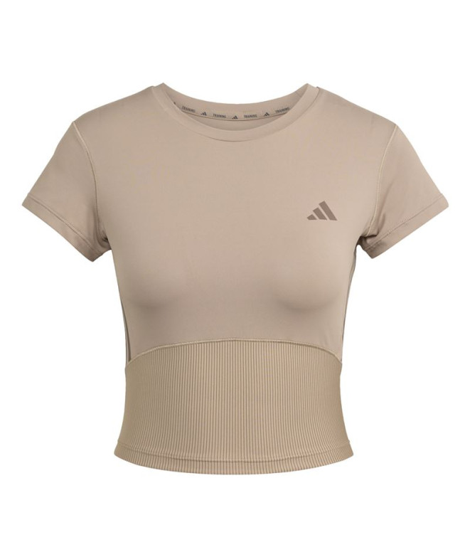 Camiseta de Fitness adidas Hyg Rib Baby Mujer Marrón