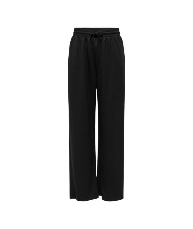Calça Only Onlscarlett Wide Pant Swt Noos Mulher Black