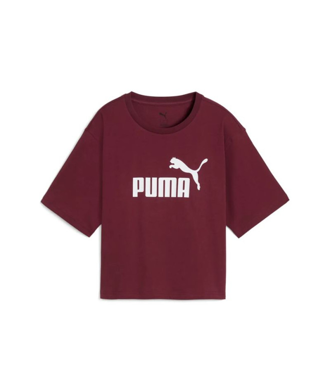 Camiseta Puma Essentials Cropped No 1 Lo Ruby Shimmer Mulher