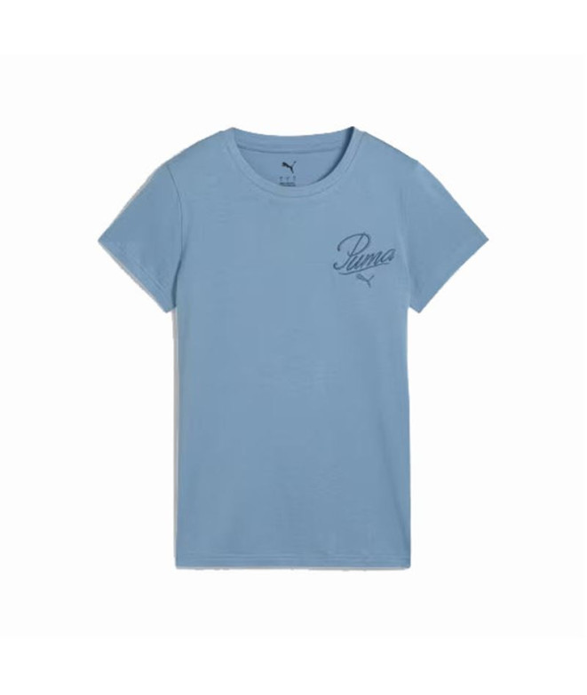 Camiseta Puma Essentials Script Cool Azul Mujer