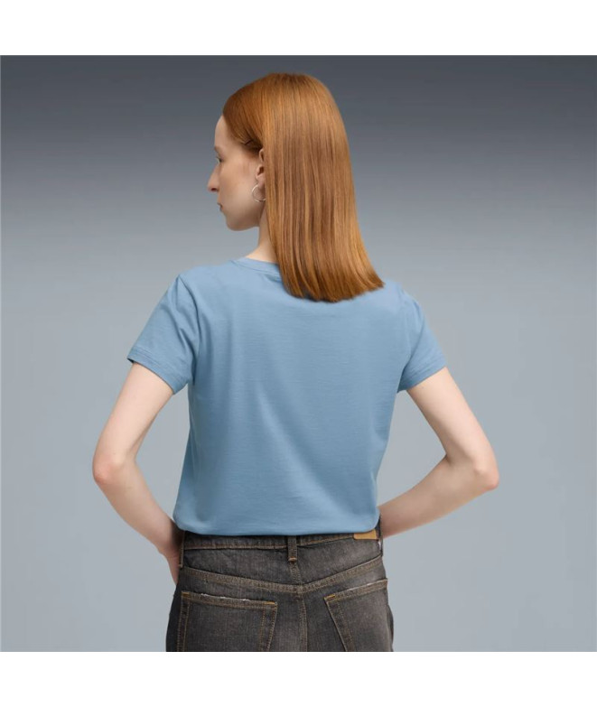 Camiseta Puma Essentials Script Cool Azul Mujer
