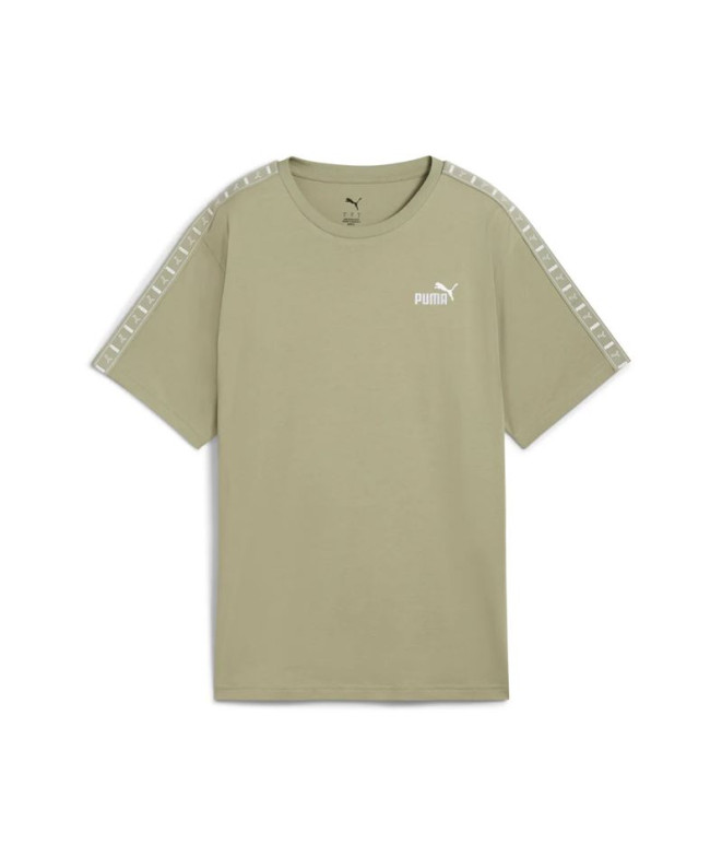 Camiseta Puma Essentials Tape Relaxed Lux Army Mulher