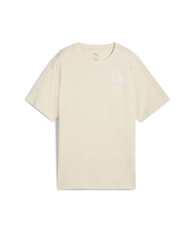 Camiseta Puma Essentials Tape Relaxed Bege Mulher