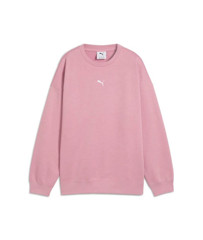 Moletom Puma Essentials Oversized Crew F Rosa Mulher