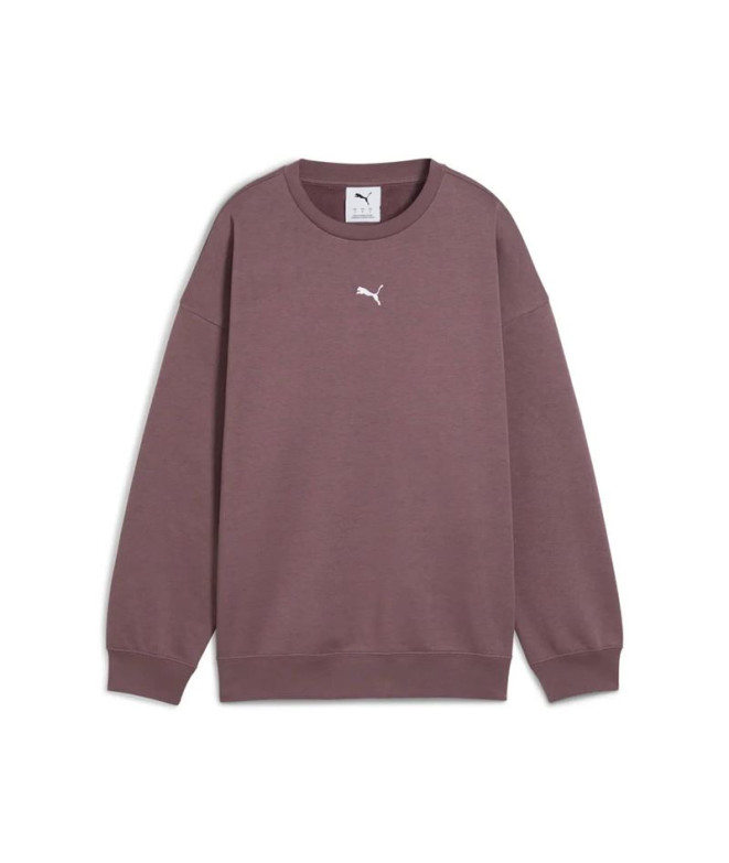 Moletom Puma Essentials Oversized Crew F Raisin Mulher