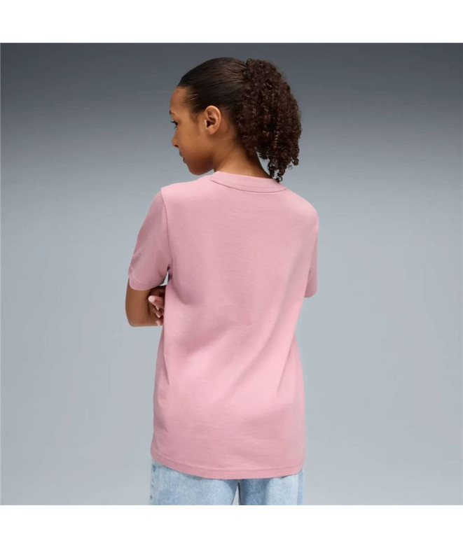 Camiseta Puma Essentials Script G Rosa Menina